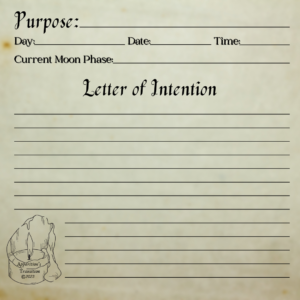 Intention Letter for focus and spiritual goal setting.